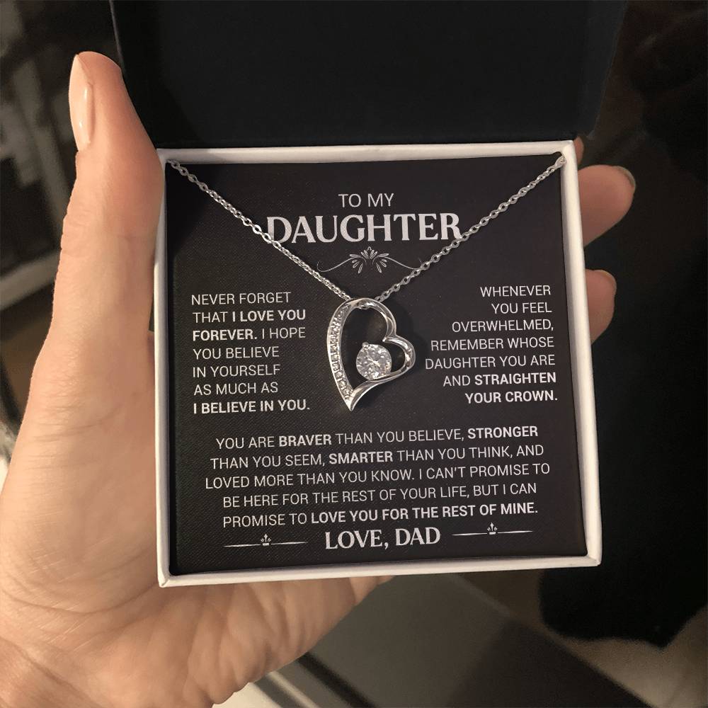 To My Daughter - Love Dad - Beautiful Gift Set - Forever Love Necklace - DFL003
