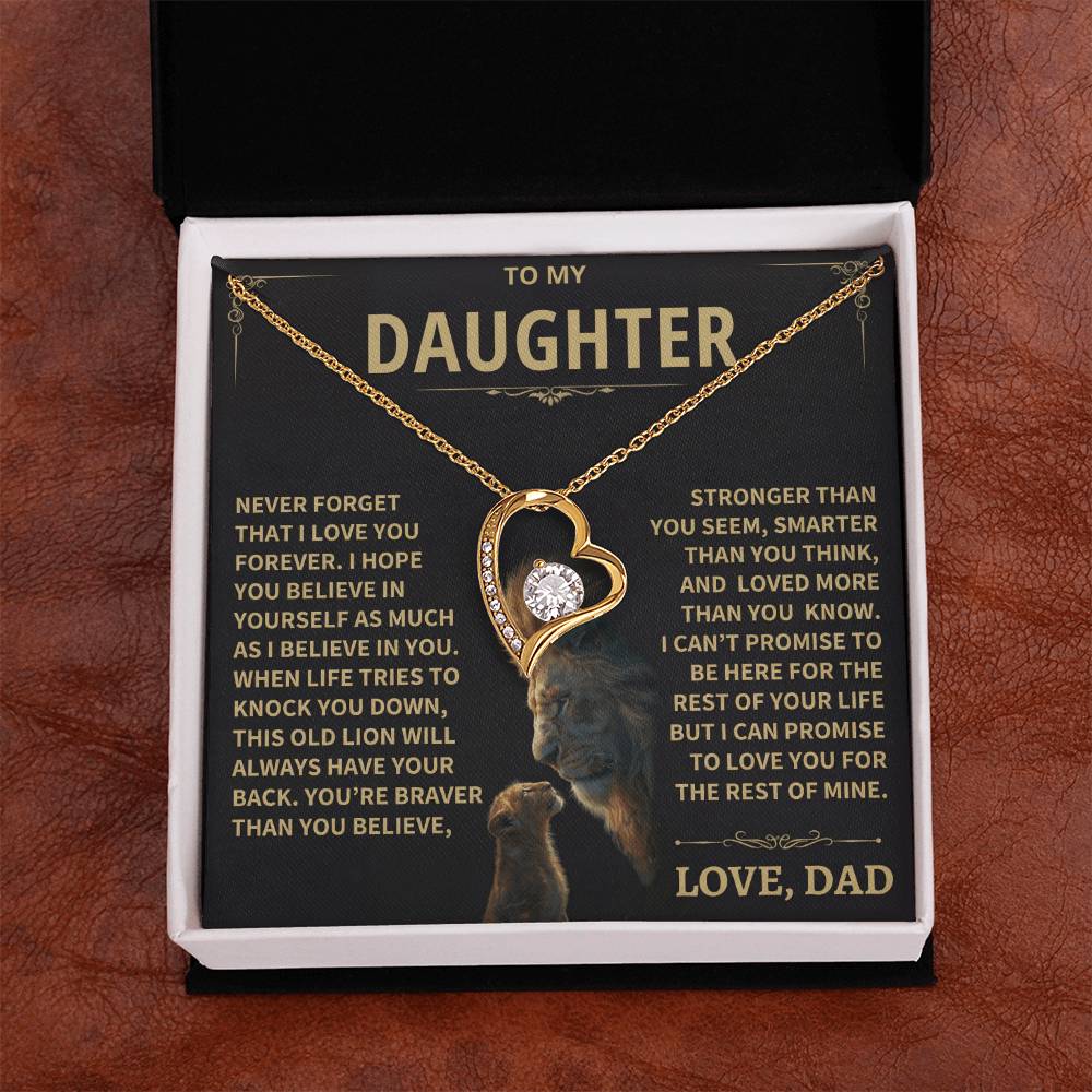 To My Daughter - Love Dad - Beautiful Gift Set - Forever Love Necklace - DFL012