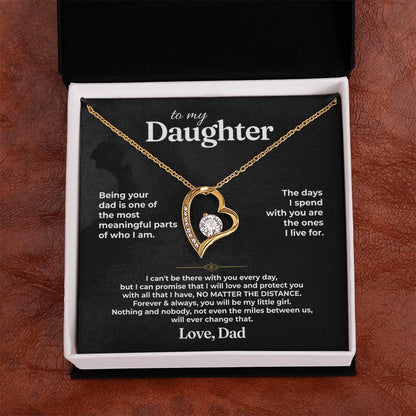 To My Daughter - Love Dad - Beautiful Gift Set - Forever Love Necklace - DFL021