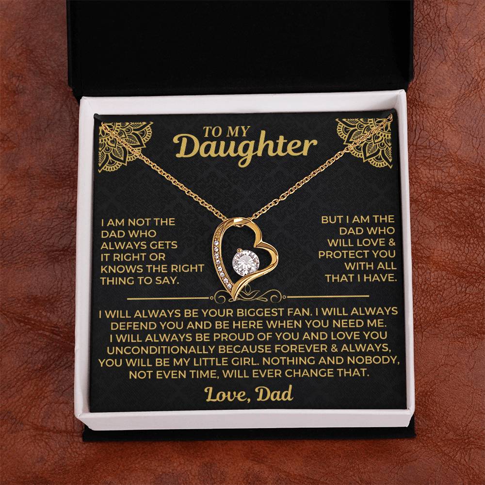 To My Daughter - Love Dad - Beautiful Gift Set - Forever Love Necklace - DFL002