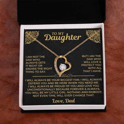To My Daughter - Love Dad - Beautiful Gift Set - Forever Love Necklace - DFL002