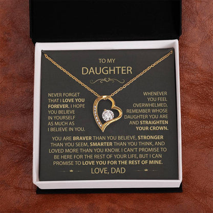 To My Daughter - Love Dad - Beautiful Gift Set - Forever Love Necklace - DFL017