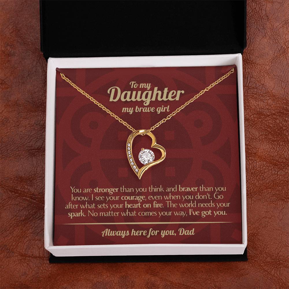 To My Daughter - Love Dad - Beautiful Gift Set - Forever Love Necklace - DFL013