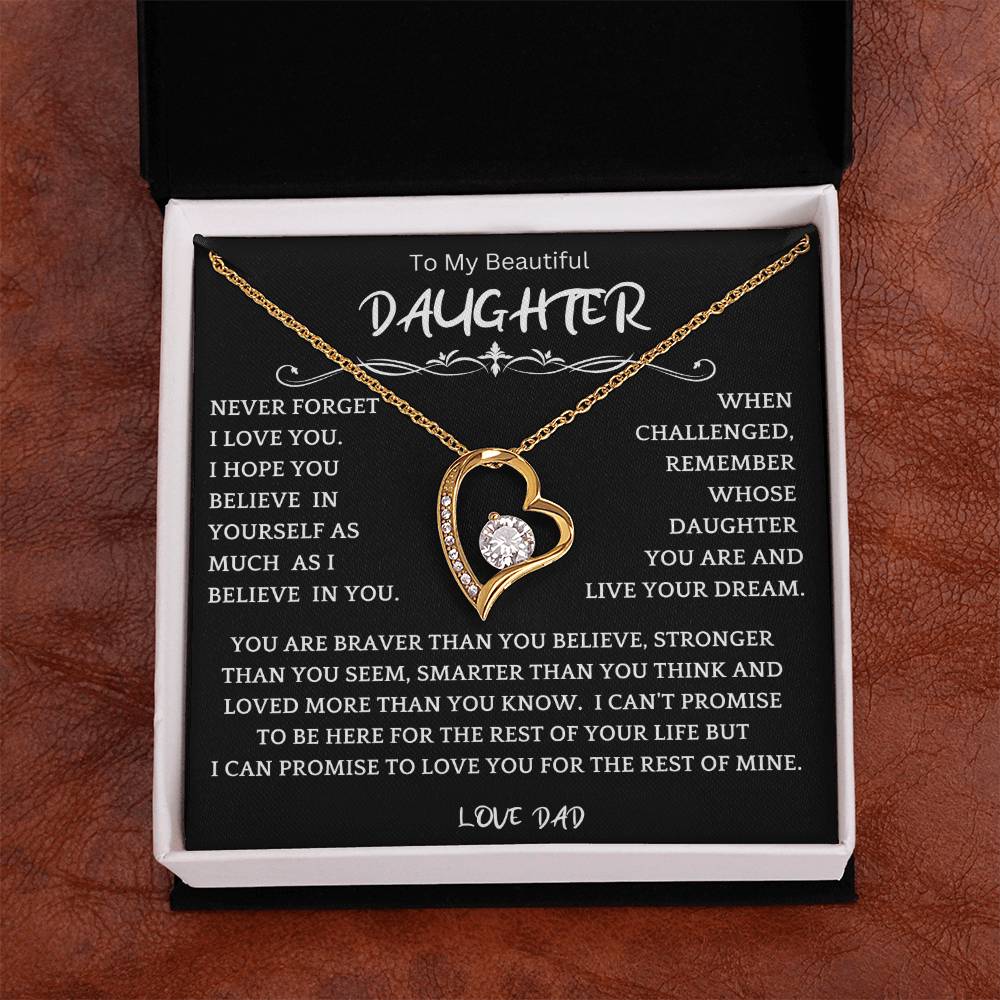 To My Daughter - Love Dad - Beautiful Gift Set - Forever Love Necklace - DFL006
