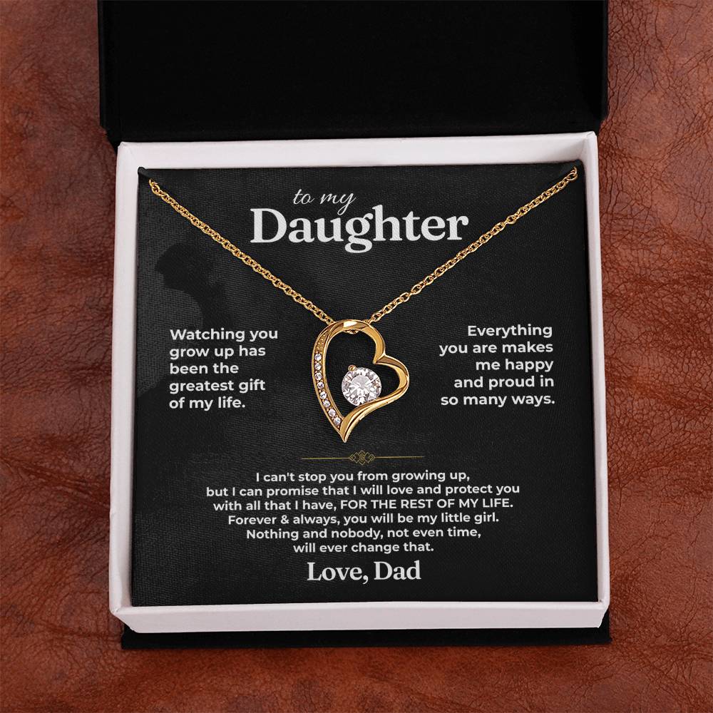 To My Daughter - Love Dad - Beautiful Gift Set - Forever Love Necklace - DFL022