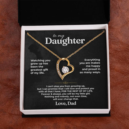To My Daughter - Love Dad - Beautiful Gift Set - Forever Love Necklace - DFL022