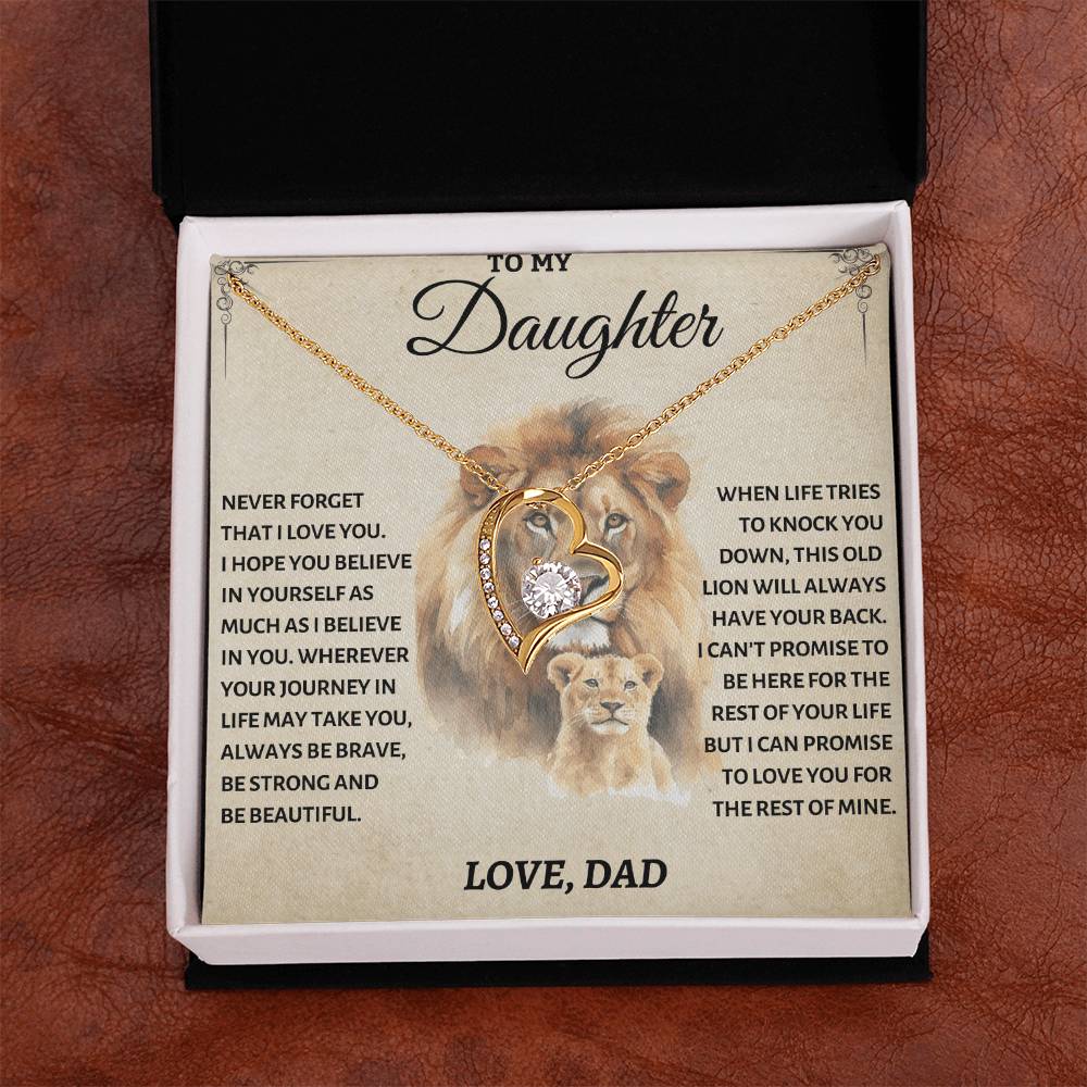 To My Daughter - Love Dad - Beautiful Gift Set - Forever Love Necklace - DFL010