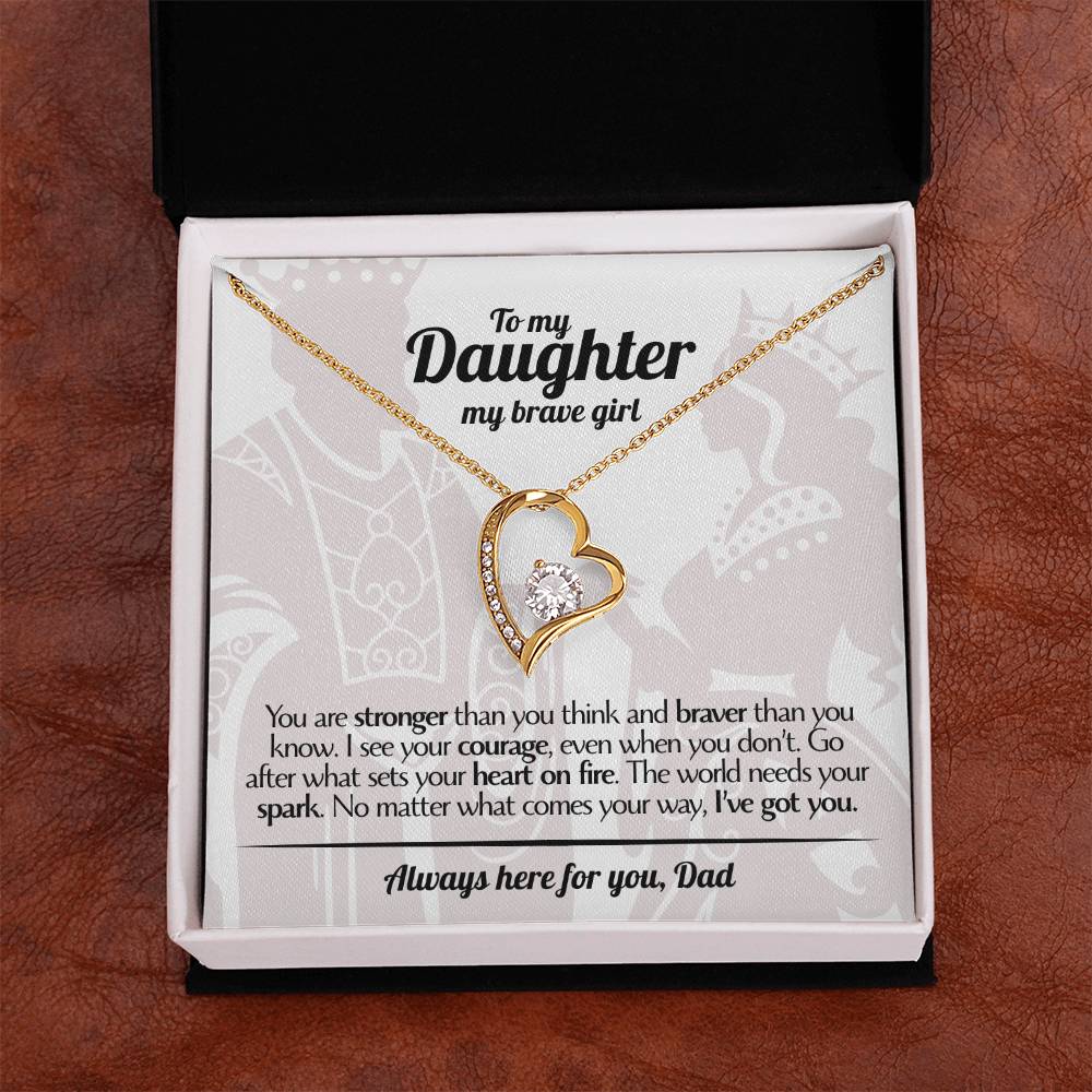 To My Daughter - Love Dad - Beautiful Gift Set - Forever Love Necklace - DFL005