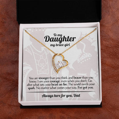 To My Daughter - Love Dad - Beautiful Gift Set - Forever Love Necklace - DFL005