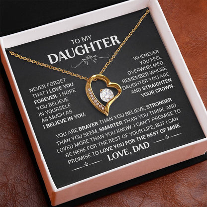 To My Daughter - Love Dad - Beautiful Gift Set - Forever Love Necklace - DFL016