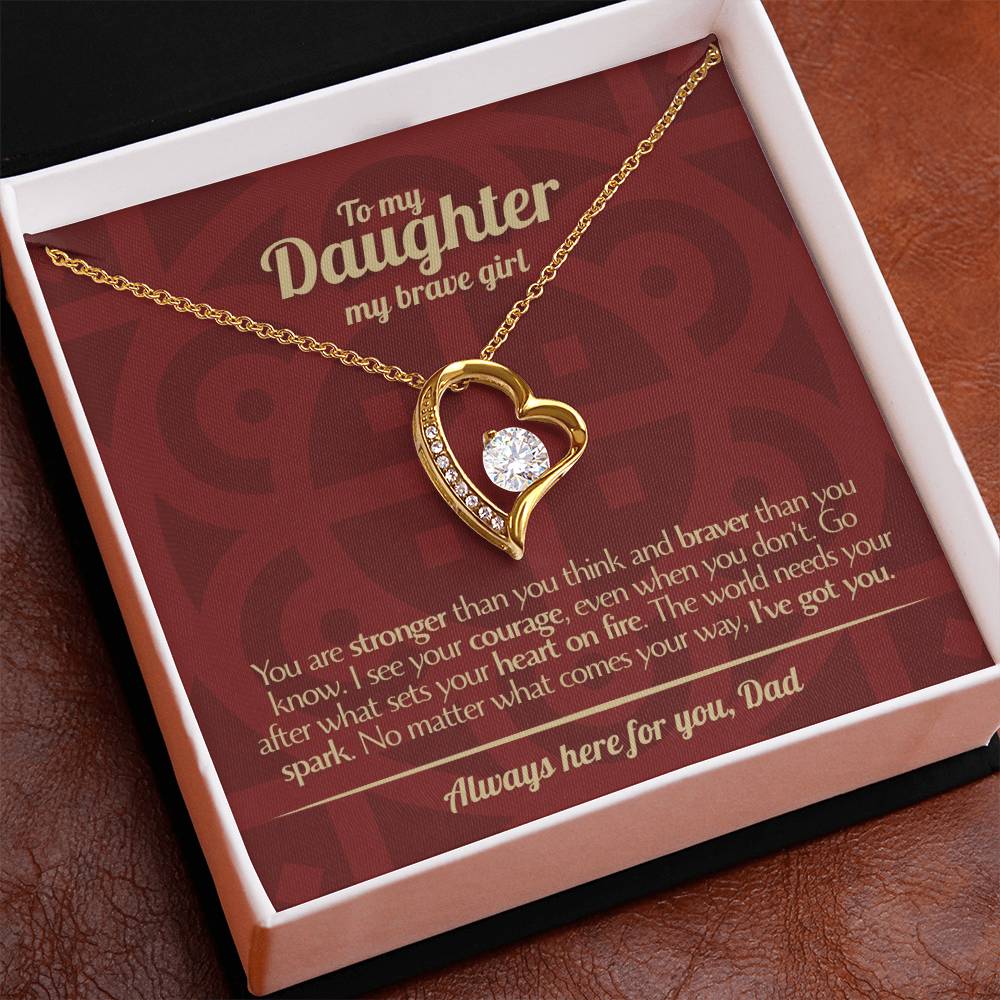 To My Daughter - Love Dad - Beautiful Gift Set - Forever Love Necklace - DFL013