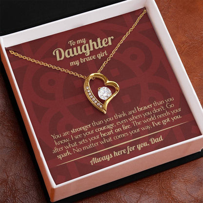 To My Daughter - Love Dad - Beautiful Gift Set - Forever Love Necklace - DFL013