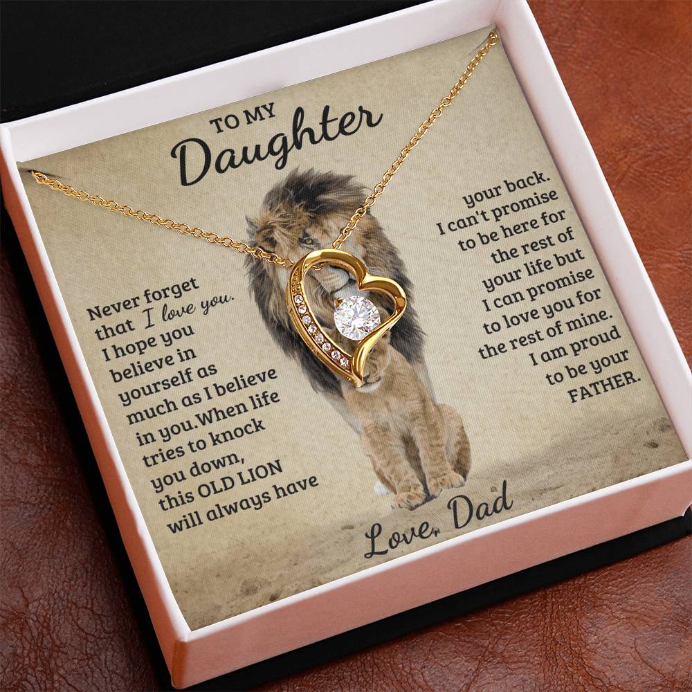 To My Daughter - Love Dad - Beautiful Gift Set - Forever Love Necklace - DFL015
