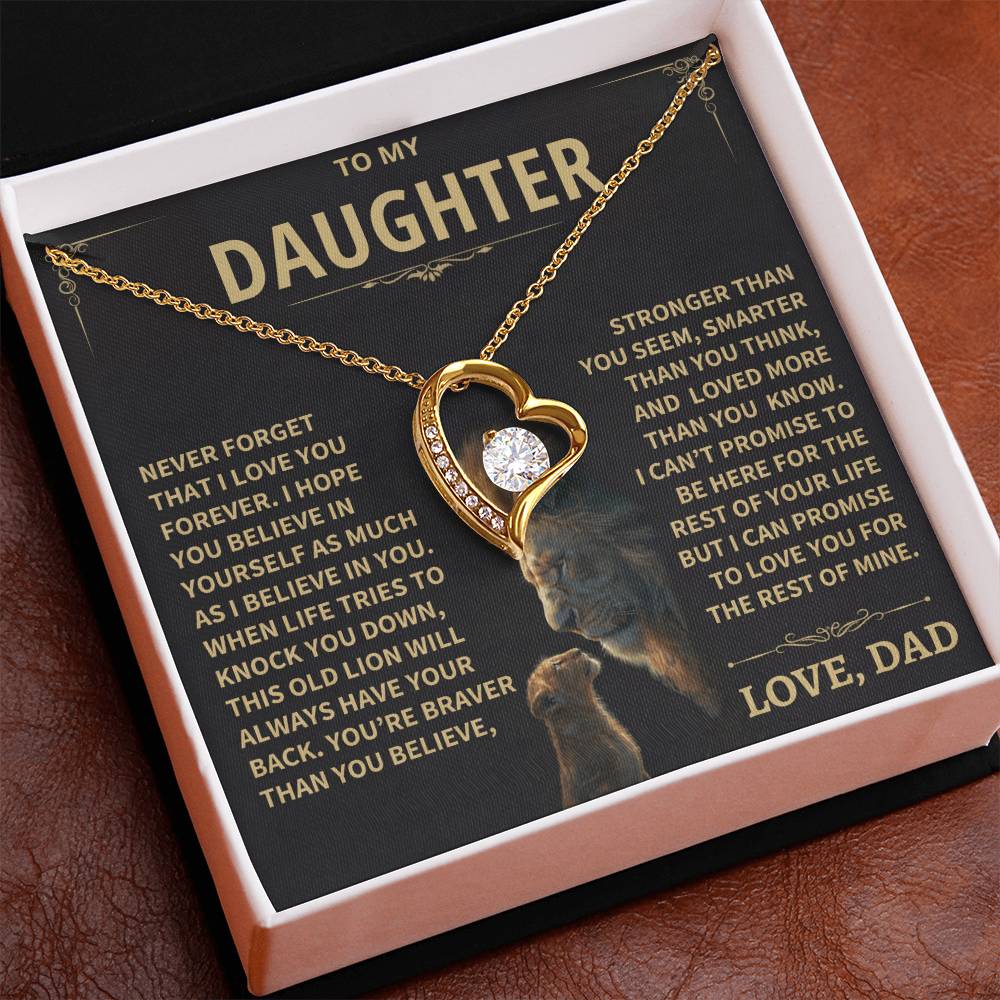 To My Daughter - Love Dad - Beautiful Gift Set - Forever Love Necklace - DFL012