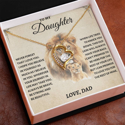To My Daughter - Love Dad - Beautiful Gift Set - Forever Love Necklace - DFL010