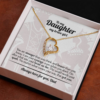 To My Daughter - Love Dad - Beautiful Gift Set - Forever Love Necklace - DFL005