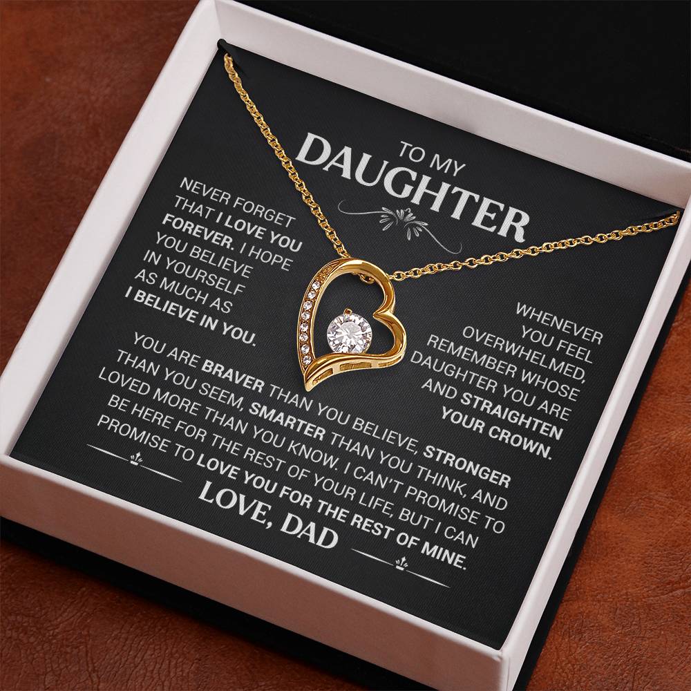 To My Daughter - Love Dad - Beautiful Gift Set - Forever Love Necklace - DFL016