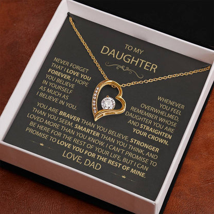 To My Daughter - Love Dad - Beautiful Gift Set - Forever Love Necklace - DFL017