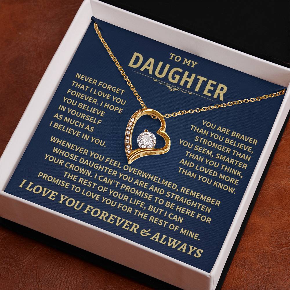 To My Daughter - Love Dad - Beautiful Gift Set - Forever Love Necklace - DFL007