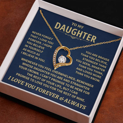 To My Daughter - Love Dad - Beautiful Gift Set - Forever Love Necklace - DFL007