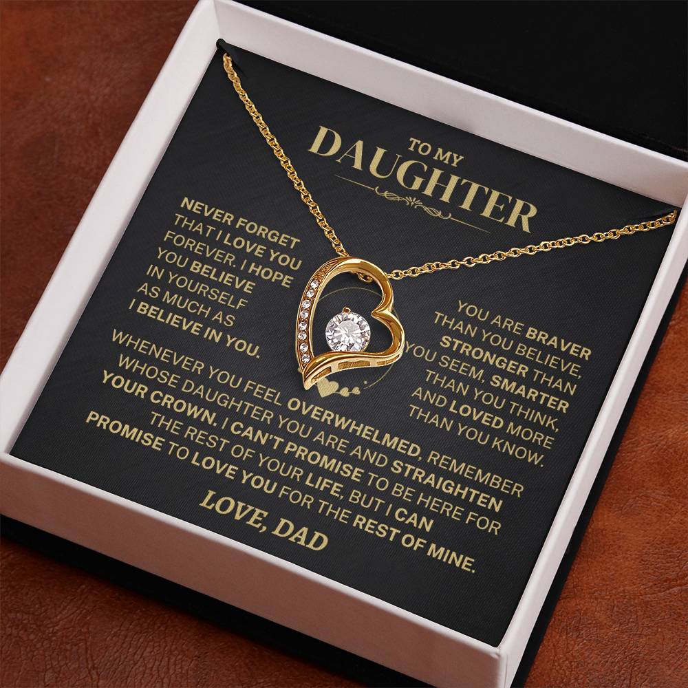 To My Daughter - Love Dad - Beautiful Gift Set - Forever Love Necklace - DFL008