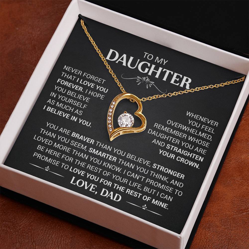 To My Daughter - Love Dad - Beautiful Gift Set - Forever Love Necklace - DFL003