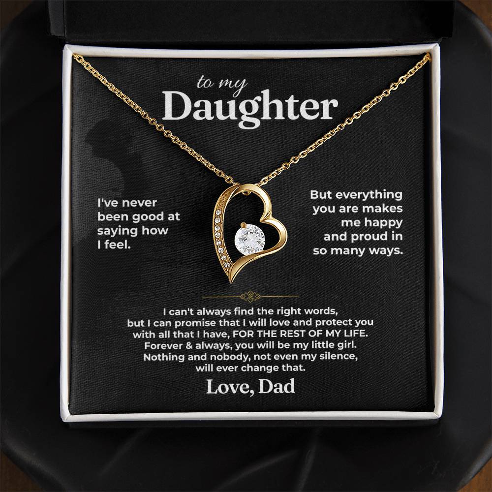 To My Daughter - Love Dad - Beautiful Gift Set - Forever Love Necklace - DFL020