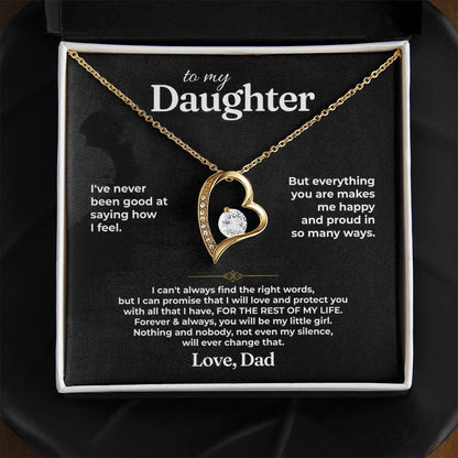 To My Daughter - Love Dad - Beautiful Gift Set - Forever Love Necklace - DFL020