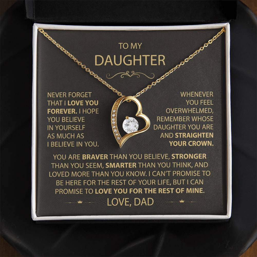 To My Daughter - Love Dad - Beautiful Gift Set - Forever Love Necklace - DFL017