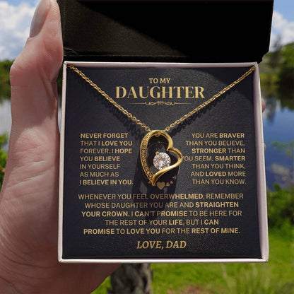 To My Daughter - Love Dad - Beautiful Gift Set - Forever Love Necklace - DFL008