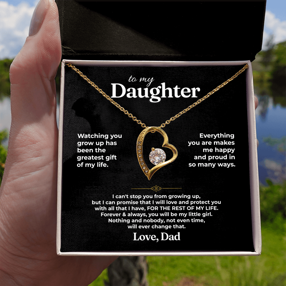 To My Daughter - Love Dad - Beautiful Gift Set - Forever Love Necklace - DFL022