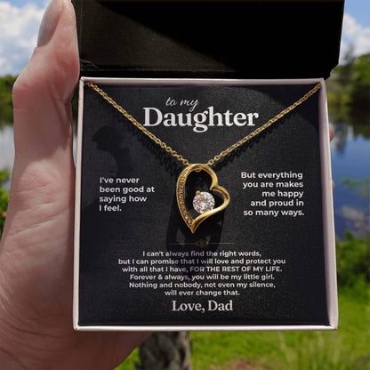 To My Daughter - Love Dad - Beautiful Gift Set - Forever Love Necklace - DFL020