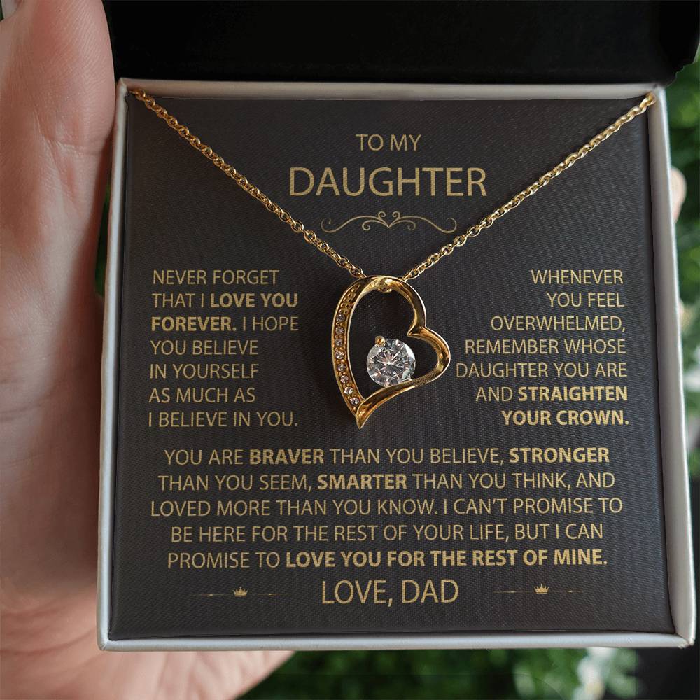 To My Daughter - Love Dad - Beautiful Gift Set - Forever Love Necklace - DFL017