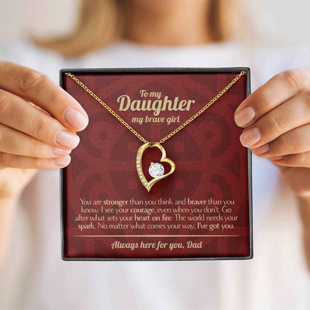 To My Daughter - Love Dad - Beautiful Gift Set - Forever Love Necklace - DFL013