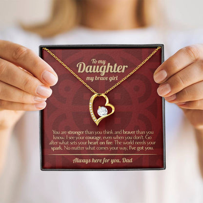To My Daughter - Love Dad - Beautiful Gift Set - Forever Love Necklace - DFL013