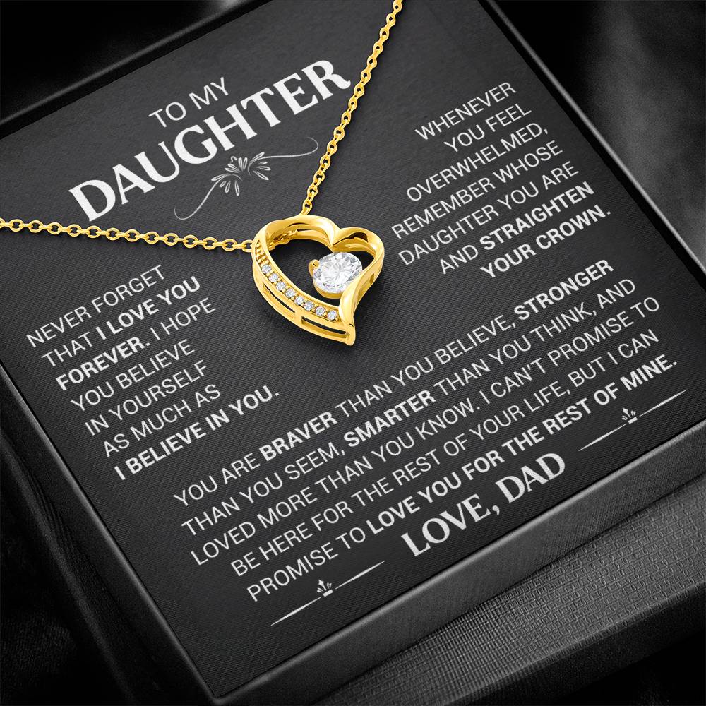 To My Daughter - Love Dad - Beautiful Gift Set - Forever Love Necklace - DFL003