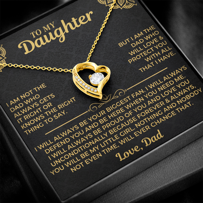To My Daughter - Love Dad - Beautiful Gift Set - Forever Love Necklace - DFL002