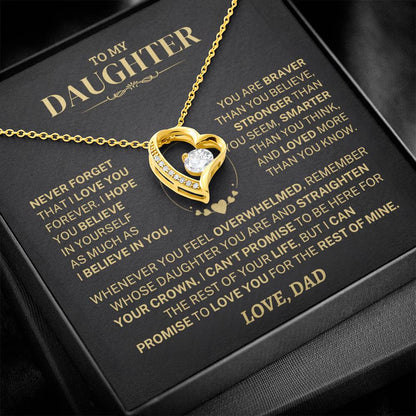 To My Daughter - Love Dad - Beautiful Gift Set - Forever Love Necklace - DFL008