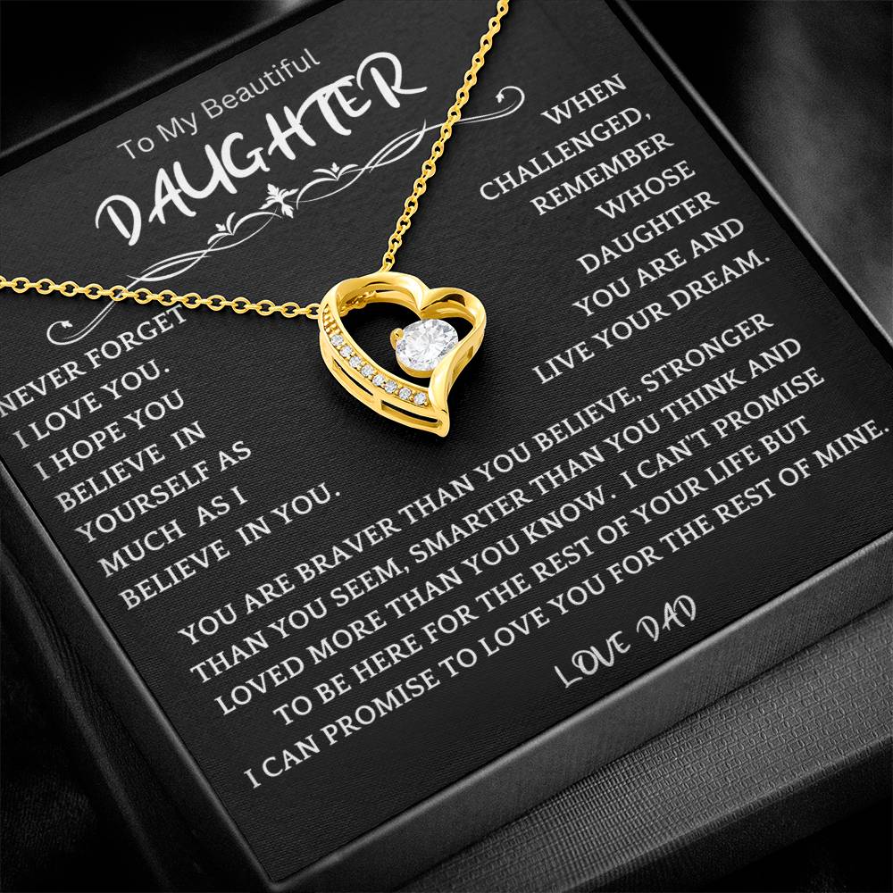 To My Daughter - Love Dad - Beautiful Gift Set - Forever Love Necklace - DFL006