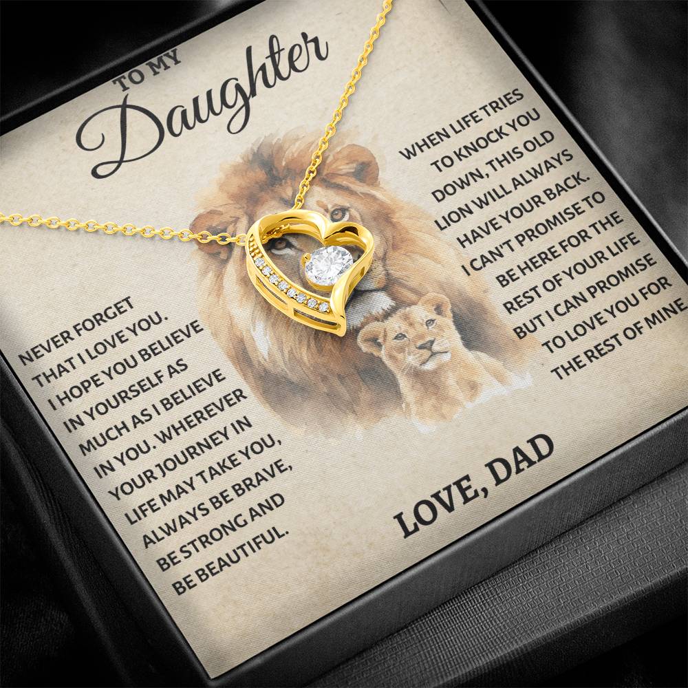 To My Daughter - Love Dad - Beautiful Gift Set - Forever Love Necklace - DFL010
