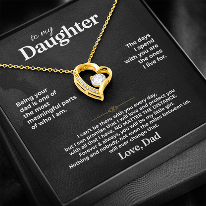 To My Daughter - Love Dad - Beautiful Gift Set - Forever Love Necklace - DFL021