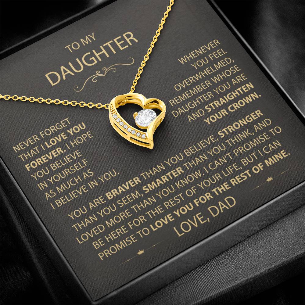 To My Daughter - Love Dad - Beautiful Gift Set - Forever Love Necklace - DFL017