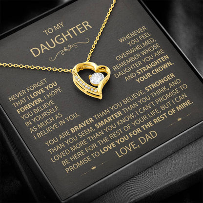 To My Daughter - Love Dad - Beautiful Gift Set - Forever Love Necklace - DFL017