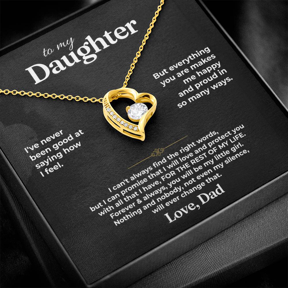 To My Daughter - Love Dad - Beautiful Gift Set - Forever Love Necklace - DFL020