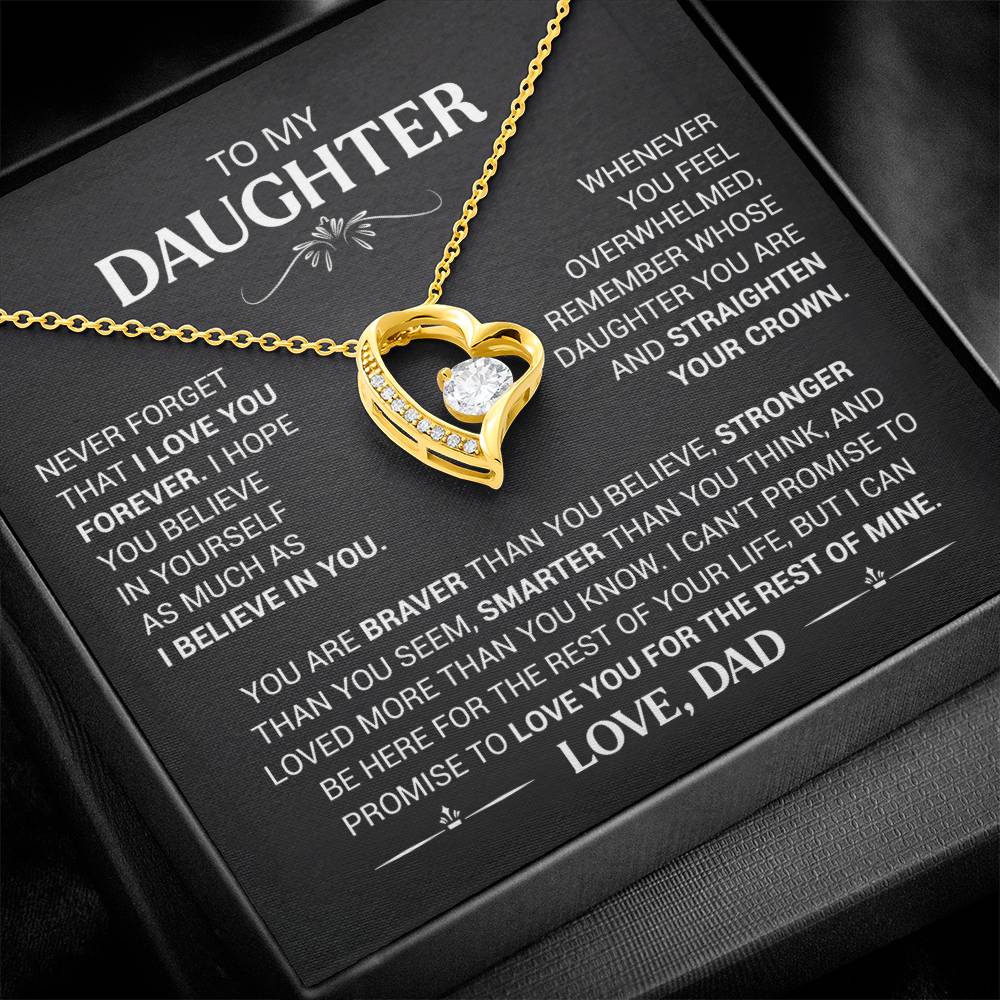 To My Daughter - Love Dad - Beautiful Gift Set - Forever Love Necklace - DFL016