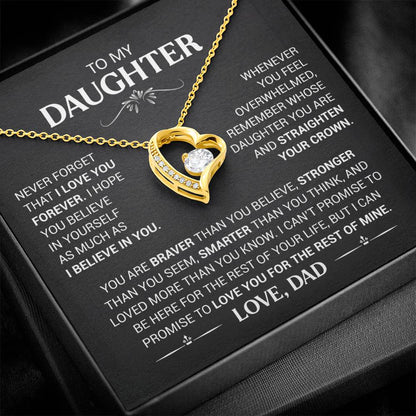 To My Daughter - Love Dad - Beautiful Gift Set - Forever Love Necklace - DFL016