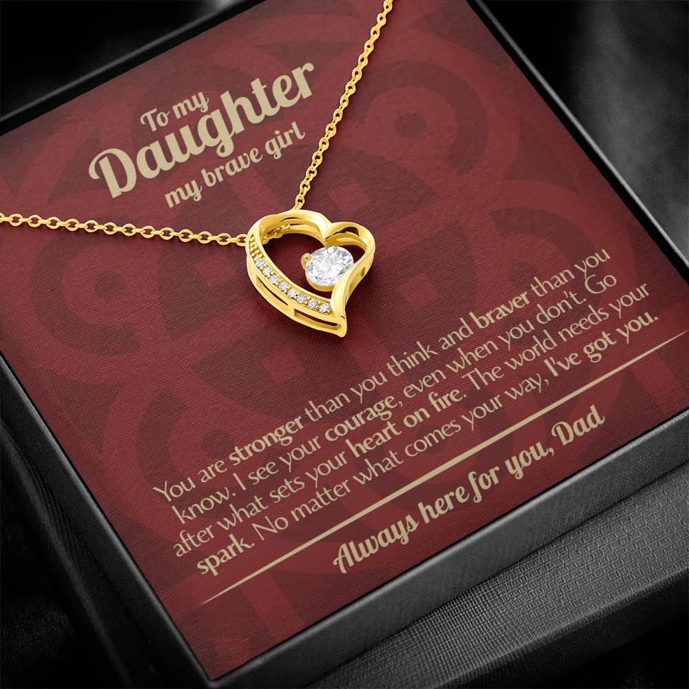 To My Daughter - Love Dad - Beautiful Gift Set - Forever Love Necklace - DFL013