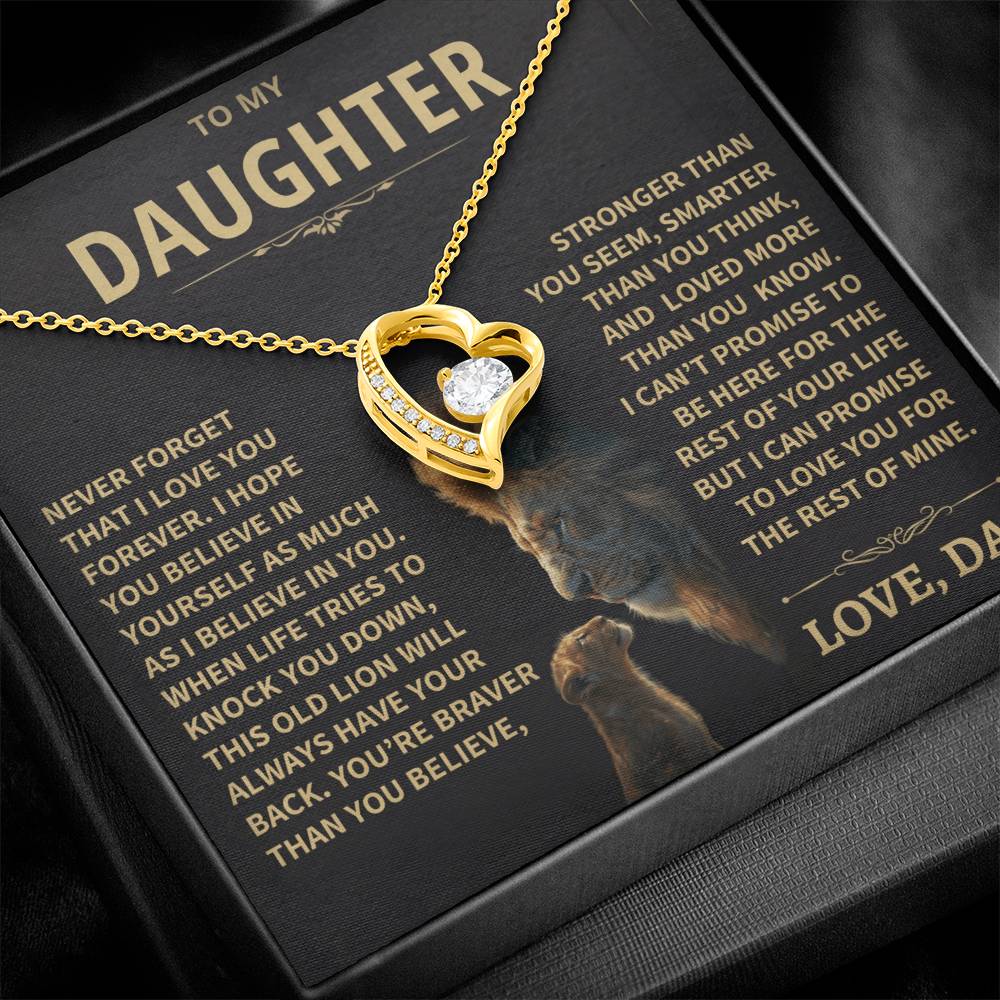 To My Daughter - Love Dad - Beautiful Gift Set - Forever Love Necklace - DFL012