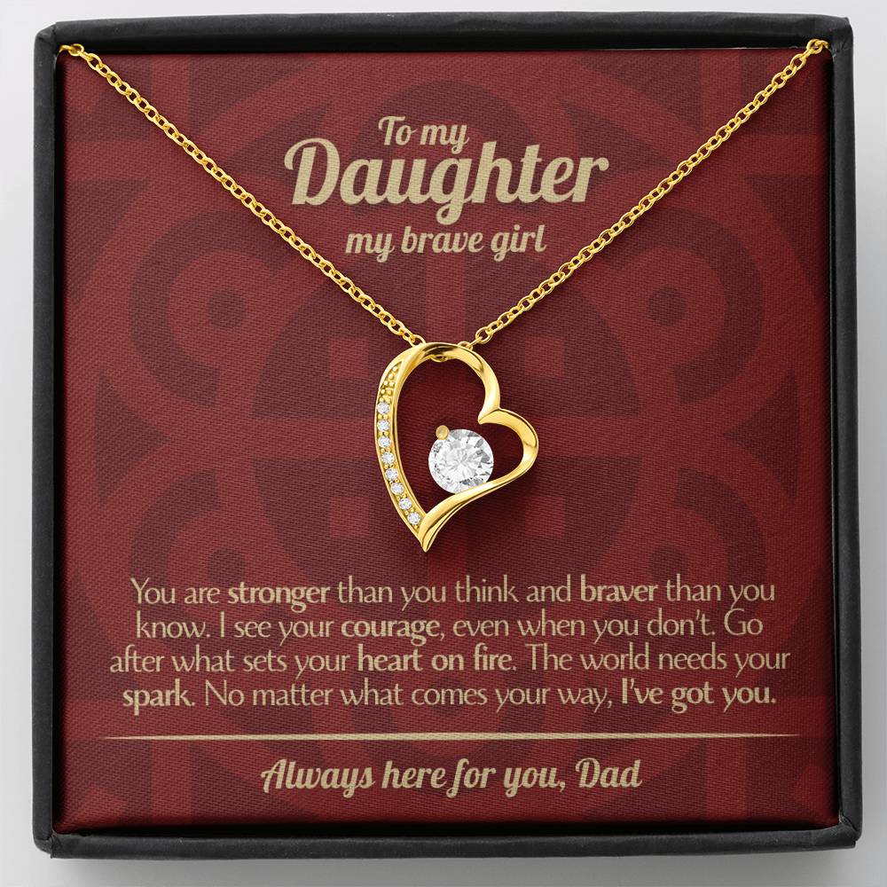 To My Daughter - Love Dad - Beautiful Gift Set - Forever Love Necklace - DFL013