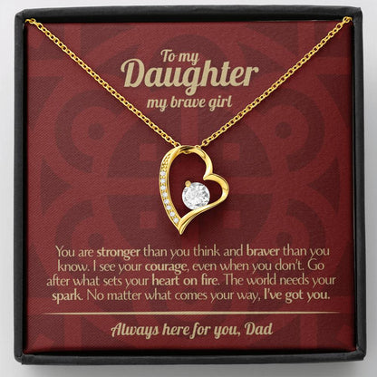 To My Daughter - Love Dad - Beautiful Gift Set - Forever Love Necklace - DFL013